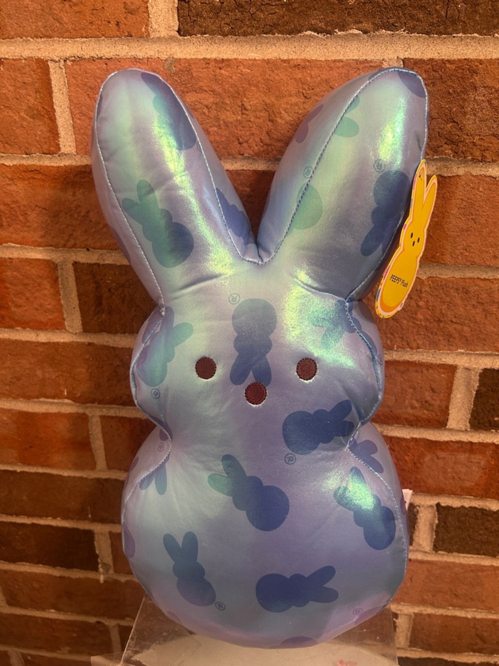Dandee 15” Peeps Shiny Metallic Blue Bunny Easter Plush Pillow New W/ Tags RARE
